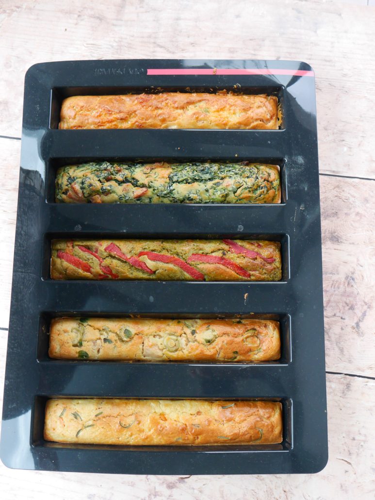 5 cakes salés apéro dans le moule 5 cakes longs de Guy Demarle