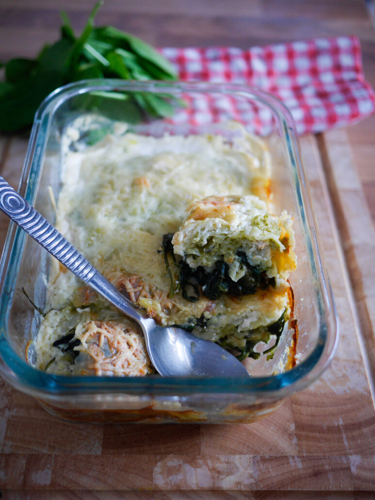 gratin de ravioles saumon épinards