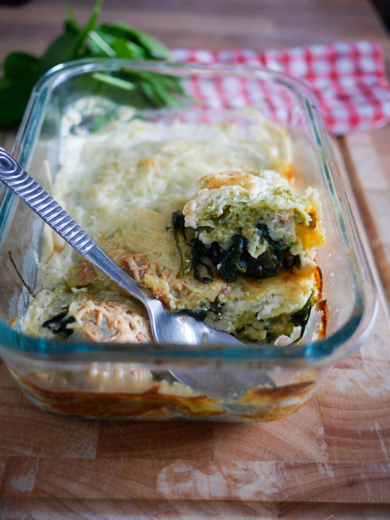 gratin de ravioles saumon épinards