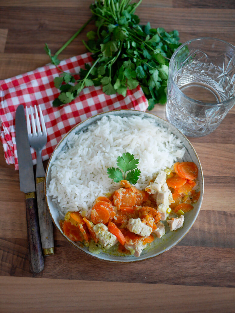 Assiette de blanquette aux carottes