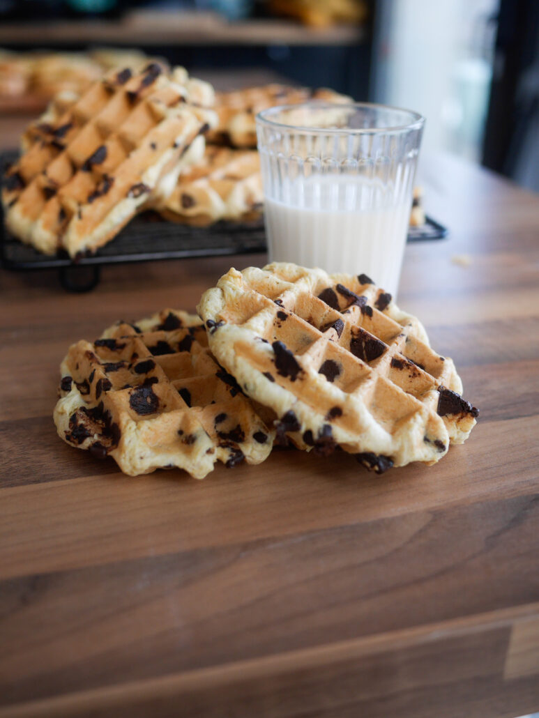 Gaufres cookies aux pépites de chocolat noir sans lactose