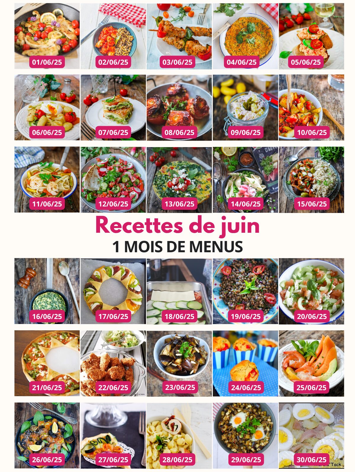 Recettes de juin : 1 mois de menus