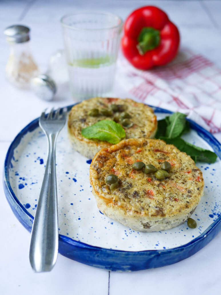 Zoom sur une quiche individuelle aux épices mexicaines