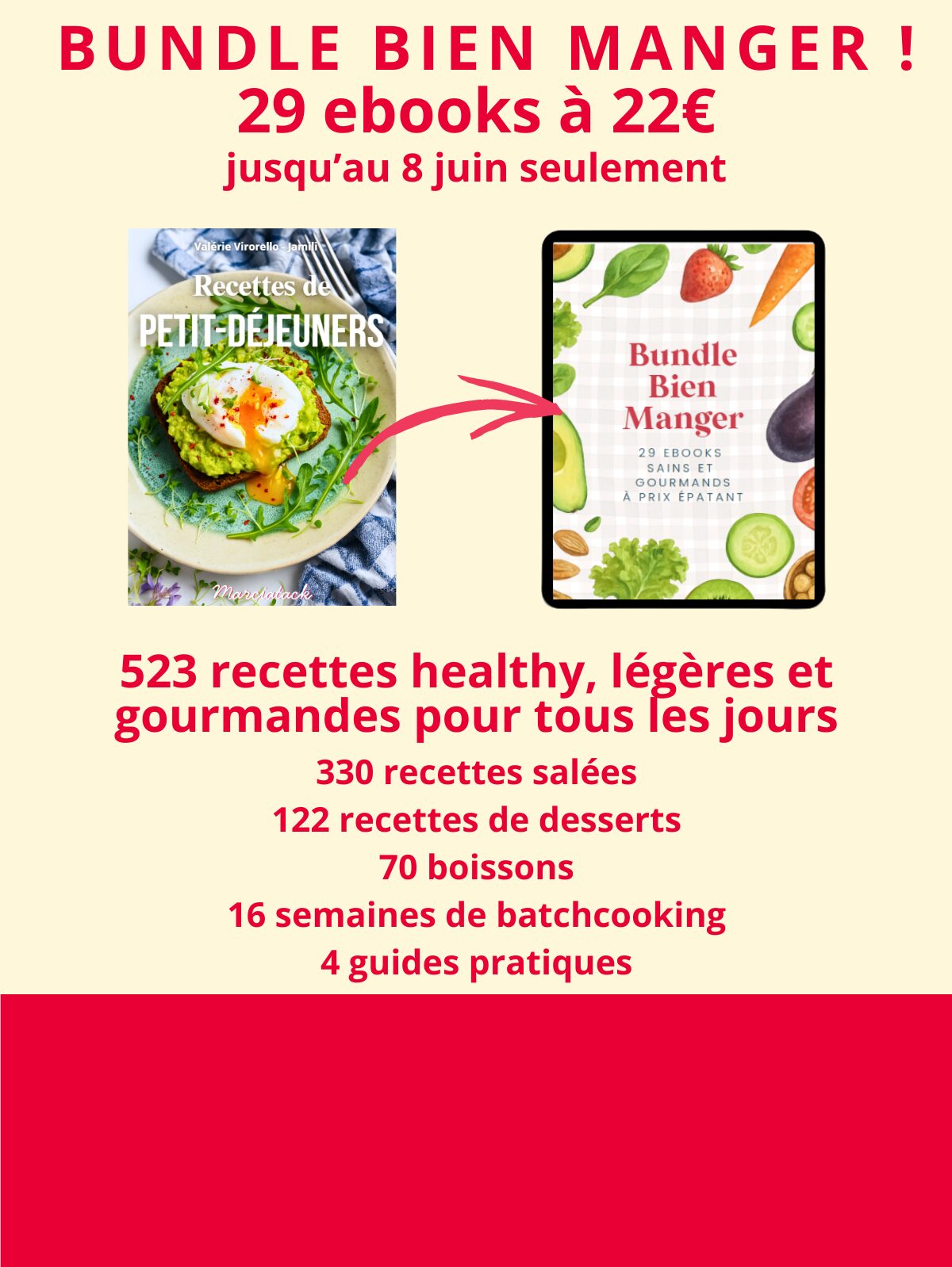 Offre bundle ebooks cuisine saine et gourmande.