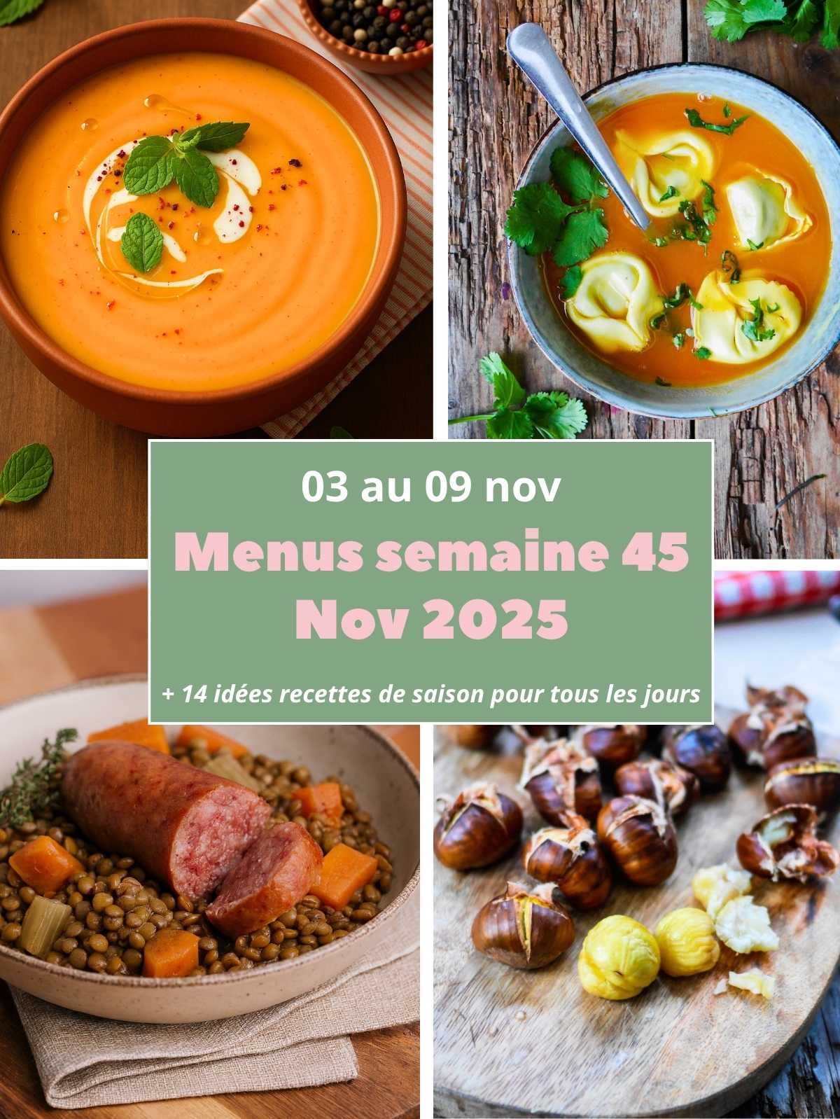 Idées de menus semaine 45, novembre 2025