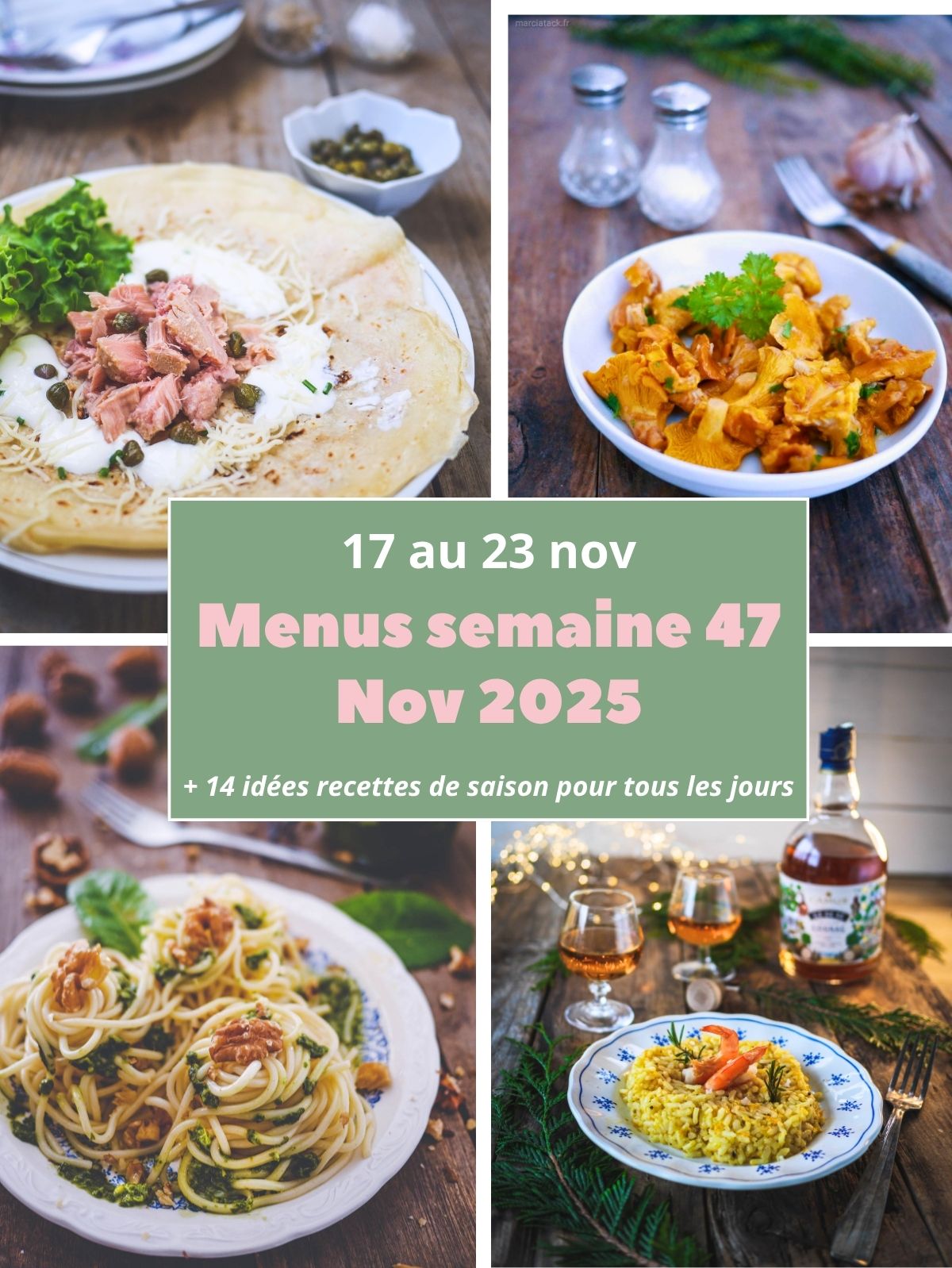 Menus de la semaine 47 (Nov 2025) et recettes.