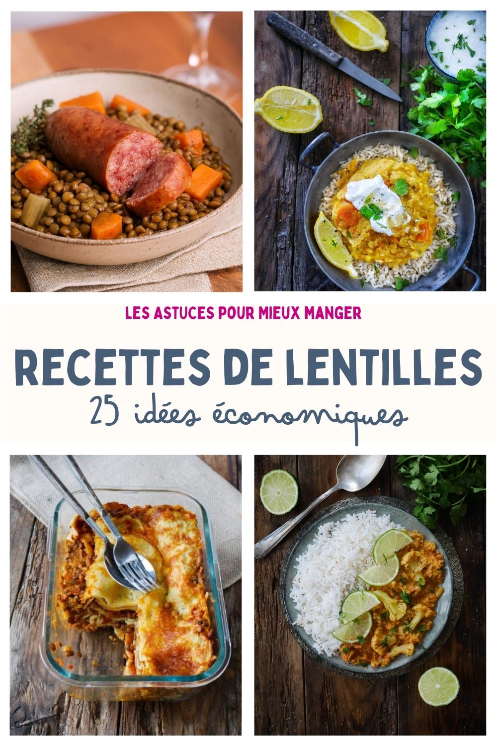 Recettes de lentilles : 25 idées économiques