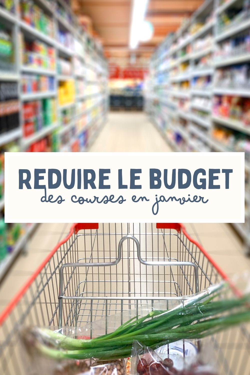 Réduire budget courses janvier : caddie rempli en supermarché