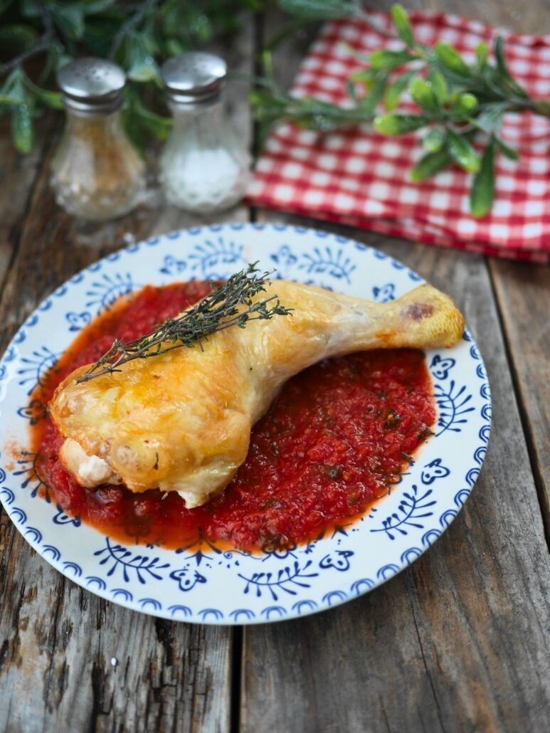Cuisse de poulet basquaise cuite à l'airfryer