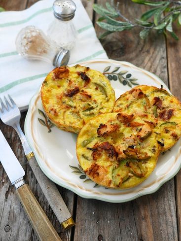 quiche sans pâte poulet courgette en parts individuelles